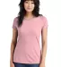 DM130L District Made Ladies Perfect Tri-Blend Crew in Wstriahthr front view