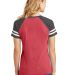 DM476 District Made Ladies Game V-Neck  Hth Red/Hth Ch back view