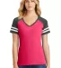 DM476 District Made Ladies Game V-Neck  Hth Watr/He Ch front view