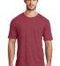 DM108 District Made Mens Perfect Blend Crew Tee Hthr Red front view