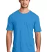 DM108 District Made Mens Perfect Blend Crew Tee in Hthr brt turqu front view