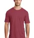 DM108 District Made Mens Perfect Blend Crew Tee in Hthr red front view
