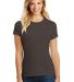 DM108L District Made Ladies Perfect Blend Crew Tee Hthr Brown front view