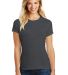 DM108L District Made Ladies Perfect Blend Crew Tee Hthr Charcoal front view