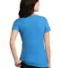 DM108L District Made Ladies Perfect Blend Crew Tee in Hthr brt turqu back view