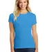 DM108L District Made Ladies Perfect Blend Crew Tee in Hthr brt turqu front view