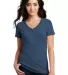 DM1190L District Made Ladies Perfect Blend V-Neck  in Dp royal fleck front view