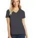 DM1190L District Made Ladies Perfect Blend V-Neck  in Hthr charcoal front view