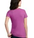 DM1190L District Made Ladies Perfect Blend V-Neck  in Hthr pink rasp back view