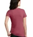 DM1190L District Made Ladies Perfect Blend V-Neck  in Hthr red back view
