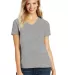 DM1190L District Made Ladies Perfect Blend V-Neck  Lt Hthr Grey front view