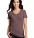 DM1190L District Made Ladies Perfect Blend V-Neck  in Rose fleck front view