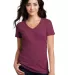 DM1190L District Made Ladies Perfect Blend V-Neck  in Raspberry flck front view