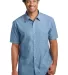 DM3810 District Made Mens Short Sleeve Washed Wove Light Blue front view