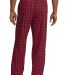 District DT1800 Young Mens Flannel Plaid Pant New Red back view