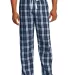 District DT1800 Young Mens Flannel Plaid Pant True Navy front view
