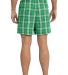 District DT1801 Young Mens Flannel Plaid Boxer  Kelly Green back view
