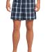 District DT1801 Young Mens Flannel Plaid Boxer  True Navy front view