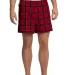 District DT1801 Young Mens Flannel Plaid Boxer  New Red front view