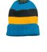 DT627 District Vintage Striped Beanie with Removab Turqu Multi front view