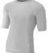 N3283 A4 Adult Compression Tee SILVER front view