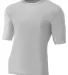 N3283 A4 Adult Compression Tee SILVER front view