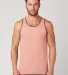 MC1792 Cotton Heritage Men's Ringer Tank Dusty Rose/Cool Grey front view