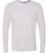 Gildan G474 Adult Tech Long Sleeve T-Shirt WHITE front view