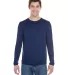 Gildan G474 Adult Tech Long Sleeve T-Shirt in Marbled navy front view