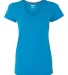 Gildan G47V Ladies Tech V-Neck T-shirt MARBLED SAPPHIRE front view