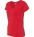 Gildan G47V Ladies Tech V-Neck T-shirt RED side view