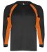 Badger 4154 B-Dry Core Hook Performance T-Shirt Black/ Burnt Orange front view