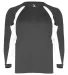 Badger 4154 B-Dry Core Hook Performance T-Shirt Graphite/ White front view
