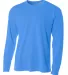 N3253 A4 Drop Ship Men's Long Sleeve Crew Birds Ey ELECTRIC BLUE front view