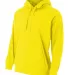N4237 A4 Drop Ship Men's Solid Tech Fleece Hoodie Safety Yellow front view
