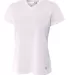 NW3254 A4 Drop Ship Ladies' Short Sleeve V-Neck Bi WHITE front view