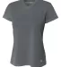 NW3254 A4 Drop Ship Ladies' Short Sleeve V-Neck Bi GRAPHITE front view