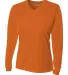 NW3255 A4 Drop Ship Ladies' Long Sleeve V-Neck Bir ATHLETIC ORANGE front view