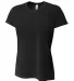 NW3264 A4 Drop Ship Ladies' Short Sleeve Spun Poly BLACK front view
