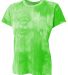 NW3295 A4 Drop Ship Ladies' Cloud Dye Tech T-Shirt Lime front view
