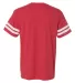 LAT 6937 Adult Fine Jersey Football Tee VN RED/ BLD WHT back view