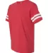 LAT 6937 Adult Fine Jersey Football Tee VN RED/ BLD WHT side view