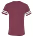 LAT 6937 Adult Fine Jersey Football Tee VN BRGNDY/ BL WH back view