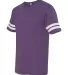 LAT 6937 Adult Fine Jersey Football Tee VN PURP/ BLD WH side view
