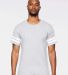 LAT 6937 Adult Fine Jersey Football Tee in Vintage heather/blended white front view
