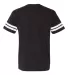 LAT 6937 Adult Fine Jersey Football Tee BLACK/ WHITE back view