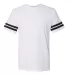 LAT 6937 Adult Fine Jersey Football Tee WHITE/ BLACK front view