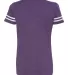 LAT 3537 Women's V-Neck Football Tee VN PURP/ BLD WH back view
