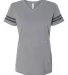 LAT 3537 Women's V-Neck Football Tee GRAN HTH/ VN SMK front view