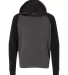 Independent Trading Co. PRM15YSB Youth Raglan Hood Carbon/ Black front view